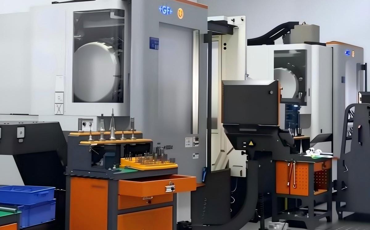 Precision machining equipment and tooling in a workshop